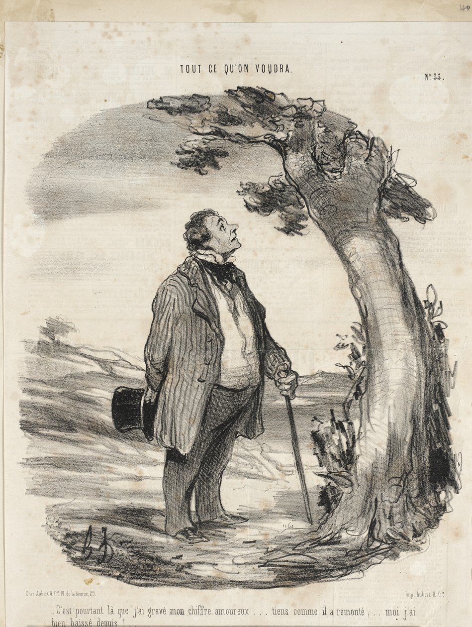 Mutta juuri sinnehän minä kaiversin nimikirjaimeni... tekijältä Honoré Daumier