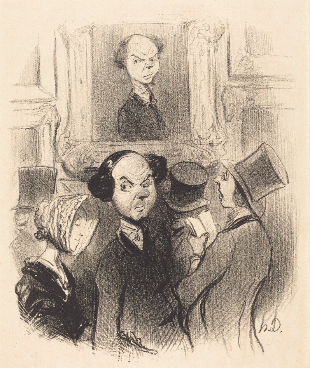 Iloinen siitä, että hänet asetettiin esille... tekijältä Honoré Daumier