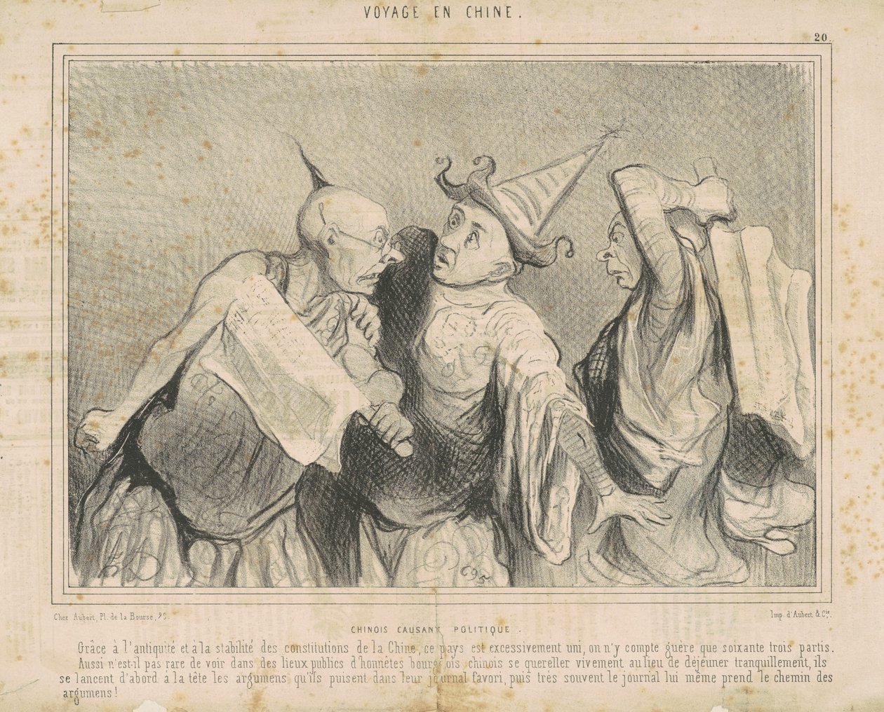 Kiinalaiset keskustelevat politiikasta tekijältä Honoré Daumier