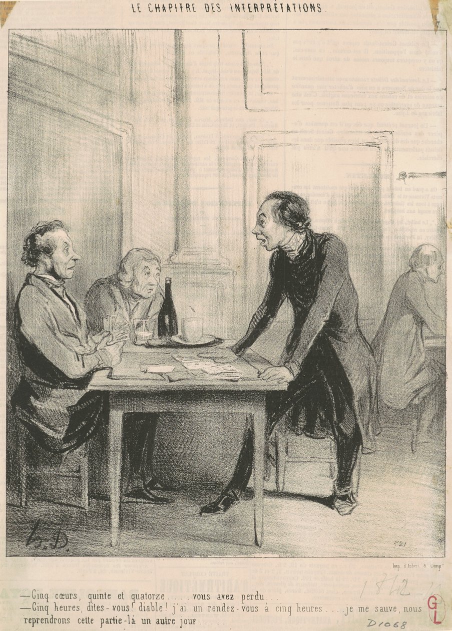 Viisi sydäntä, suora ja neljätoista... tekijältä Honoré Daumier