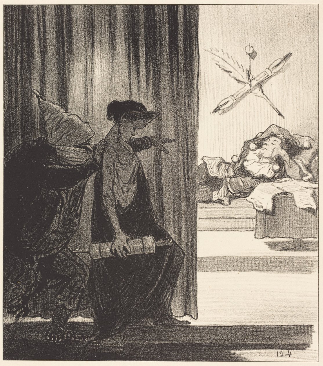 Mimi Véron työnsi Clytemnestraa... tekijältä Honoré Daumier