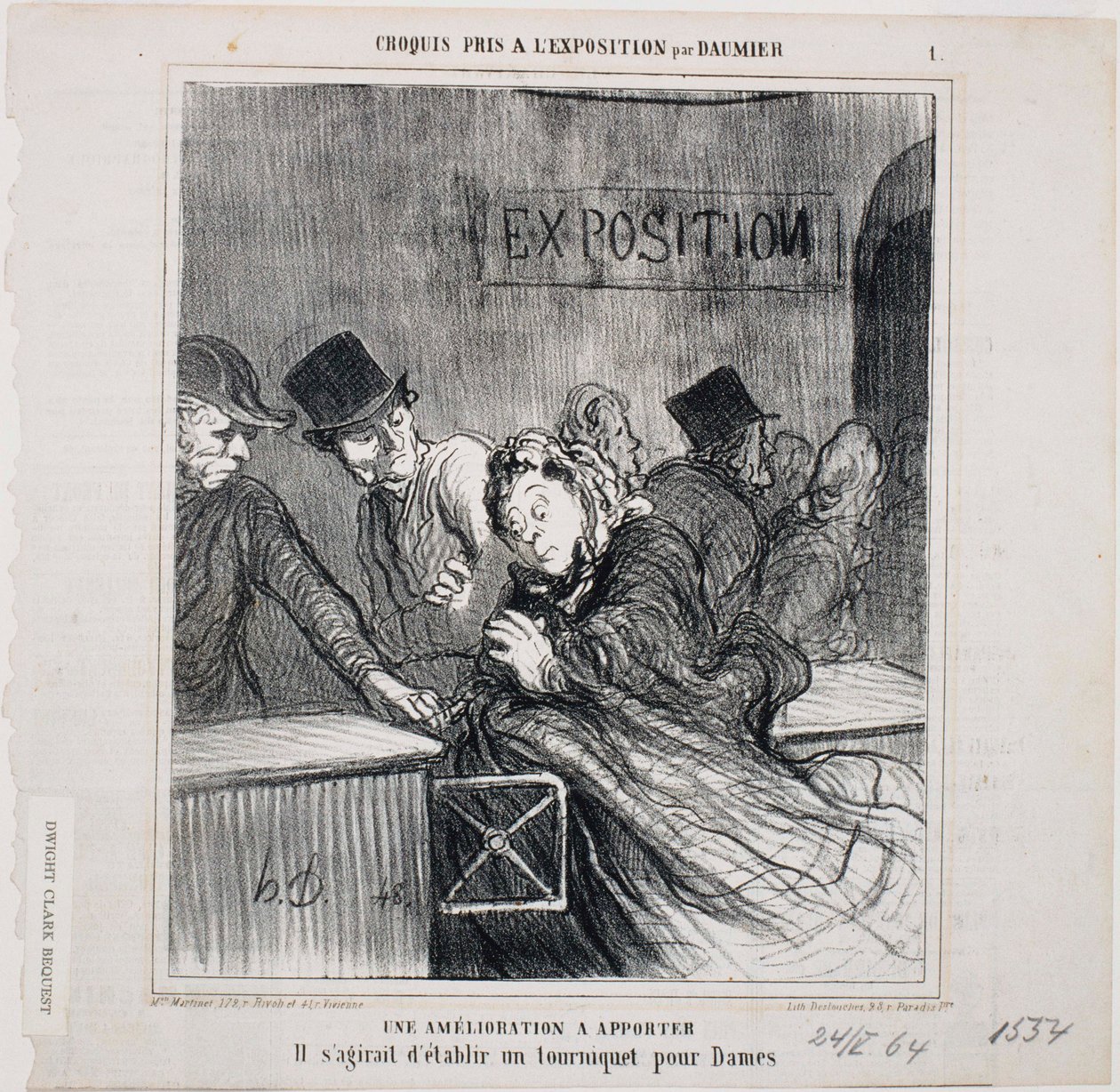 Näyttelyssä tehty luonnos: Toteutettava parannus tekijältä Honoré Daumier