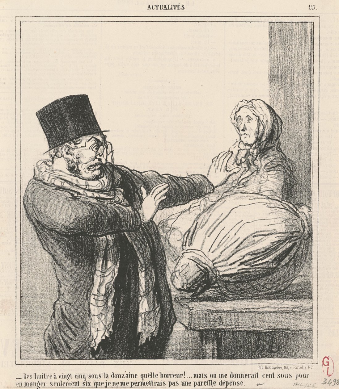 Ostereita kaksikymmentäviisi souta tusina ...! tekijältä Honoré Daumier