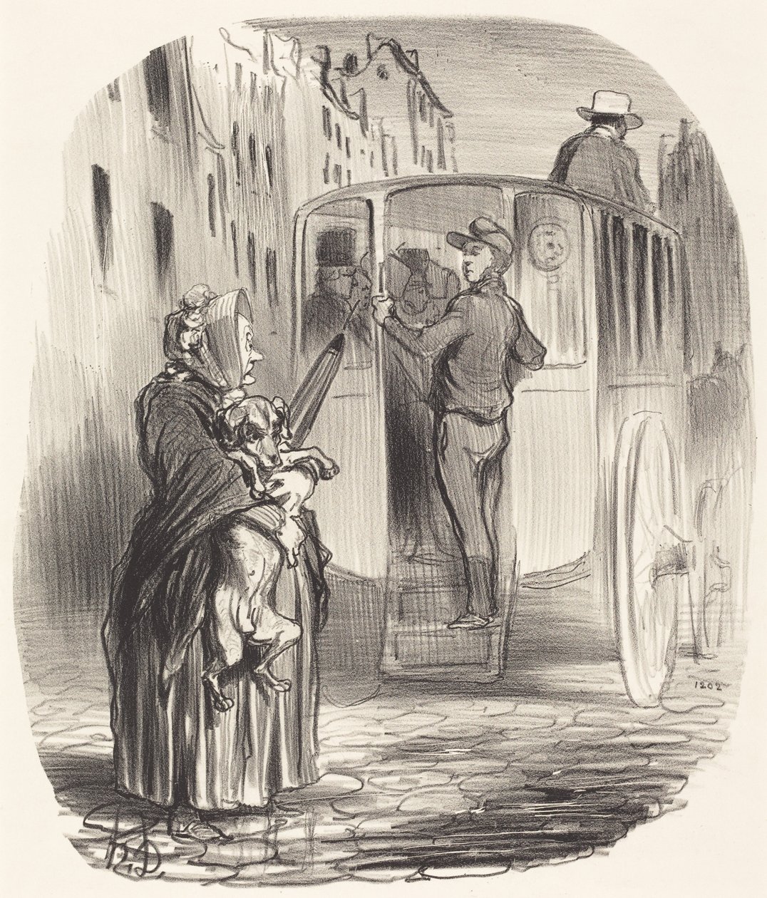 Pahoittelen, kansalainen ... en ota vastaan koiria ... tekijältä Honoré Daumier