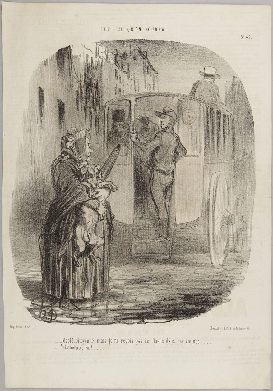 "Pahoittelen, kansalainen...", numero 45 sarjasta "Kaikki mitä halutaan" julkaisussa Le Charivari tekijältä Honoré Daumier