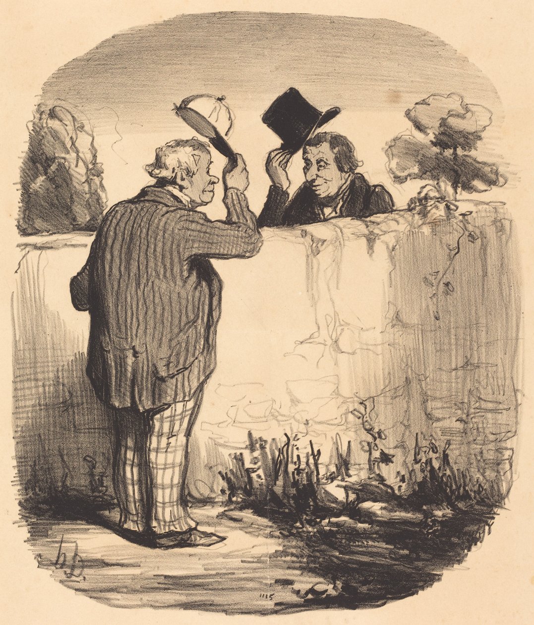 Kaksi hyvää naapuria tekijältä Honoré Daumier