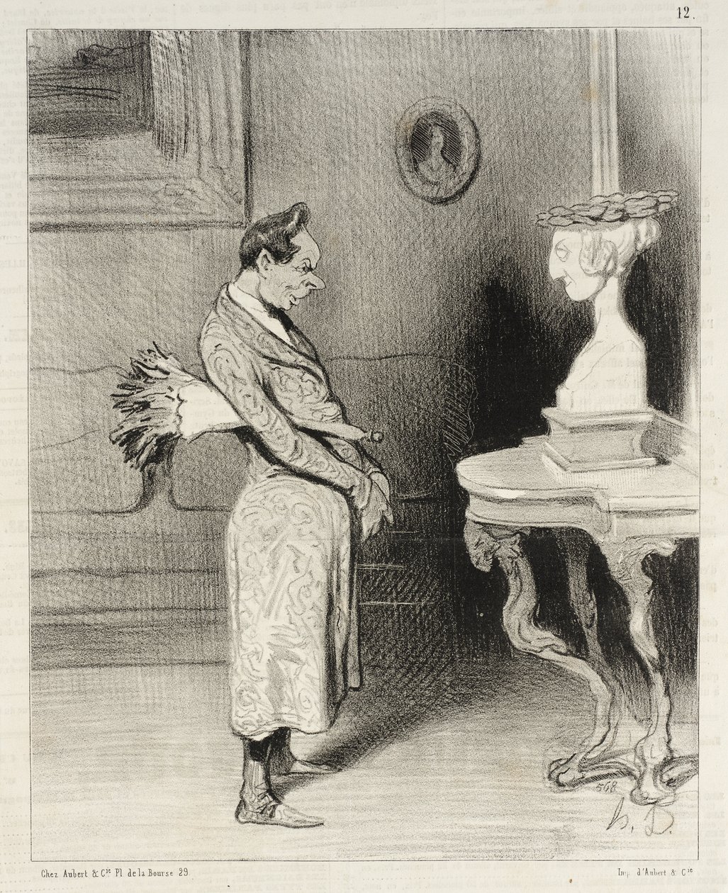 Ajatella, ettei Arsinoé ollut tyytyväinen muotokuvansa tekemiseen... tekijältä Honoré Daumier