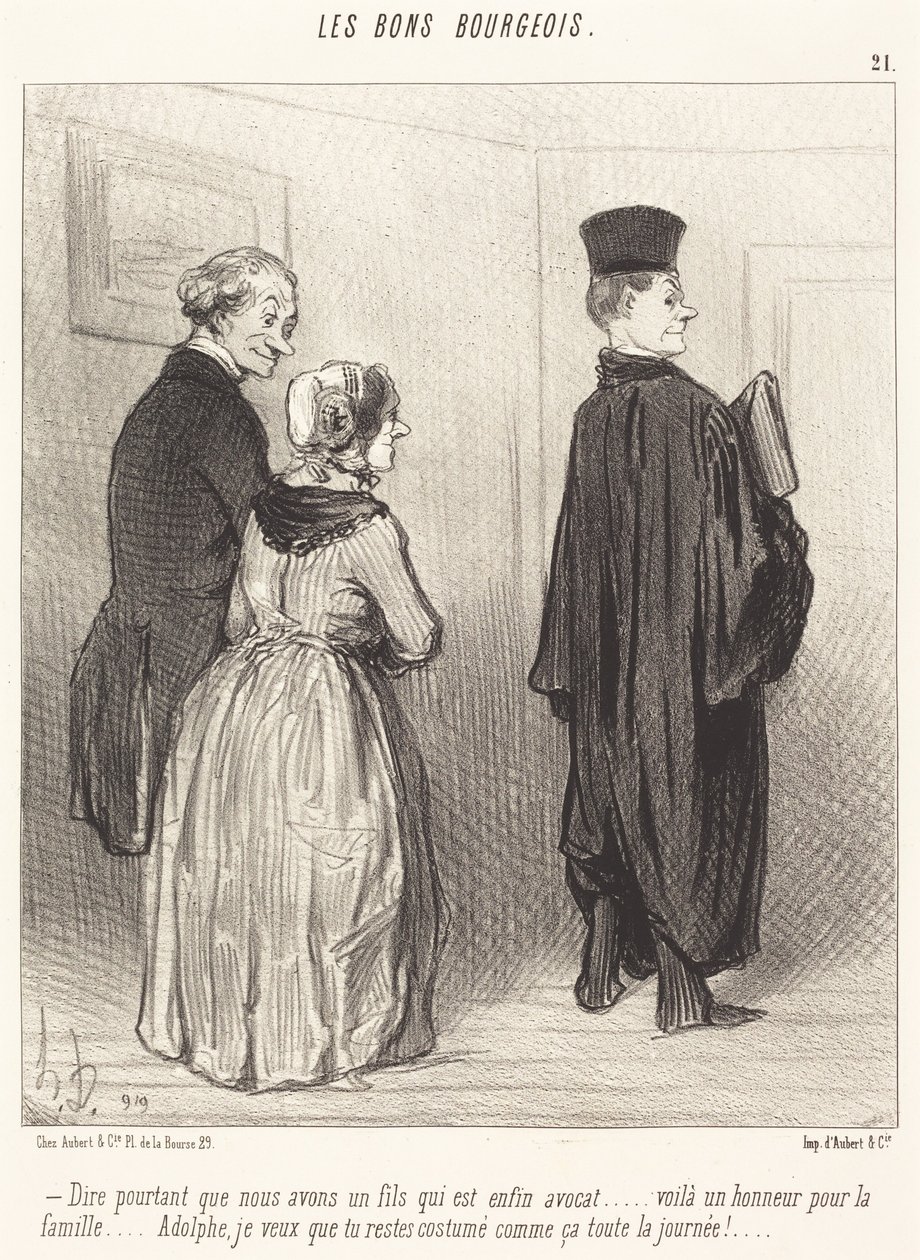 Ajatella... että meillä on poika, joka on... asianajaja... tekijältä Honoré Daumier