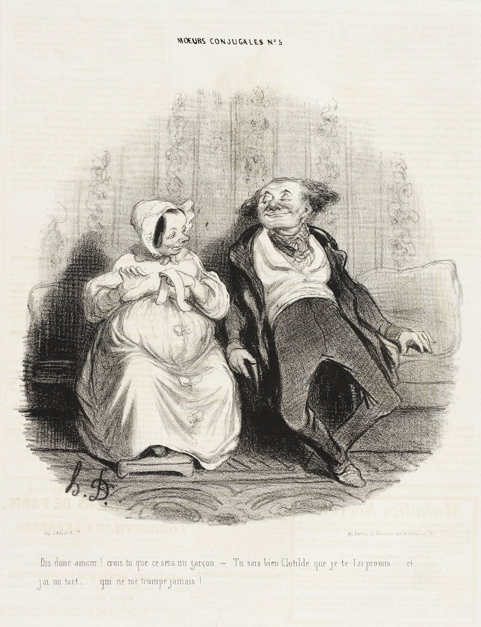 Kuulehan, rakkaani! Luuletko, että siitä tulee poika? tekijältä Honoré Daumier