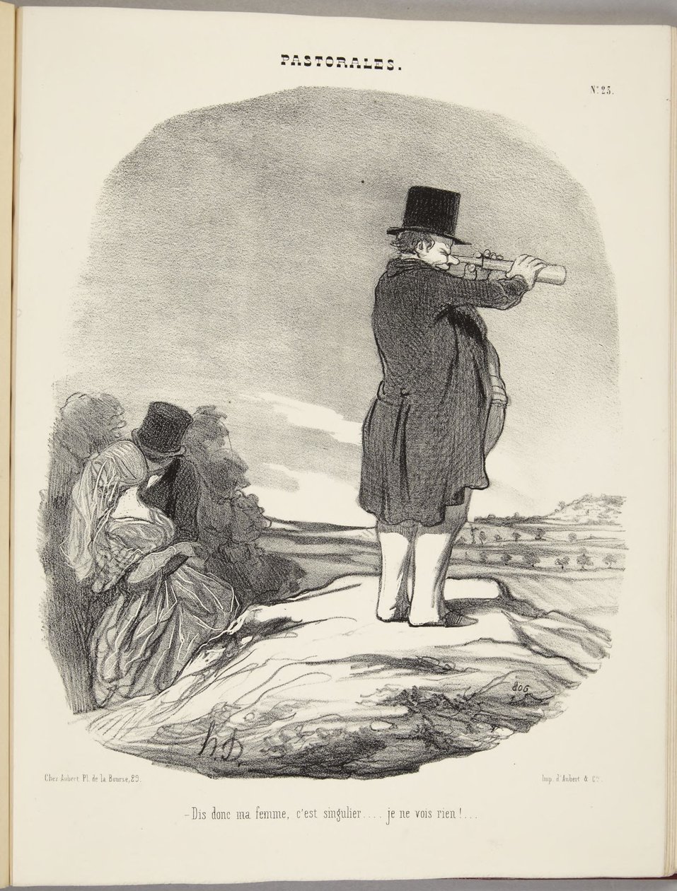 Kuulehan, vaimoni, tämä on omituista... en näe mitään!... tekijältä Honoré Daumier
