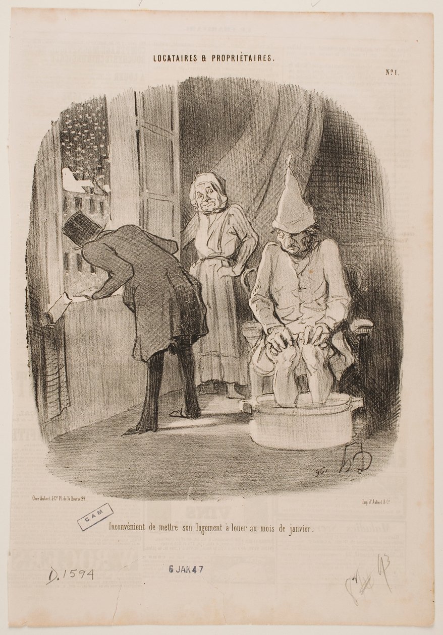 Haittapuoli siitä, että asuntonsa antaa vuokralle tammikuussa tekijältä Honoré Daumier