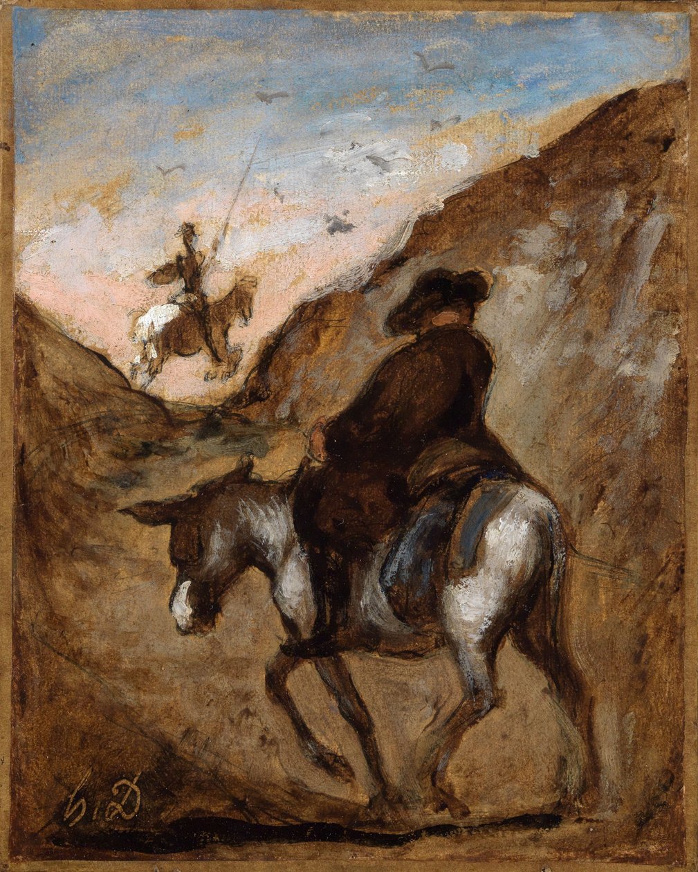 Don Quijote ja Sancho Panza tekijältä Honoré Daumier