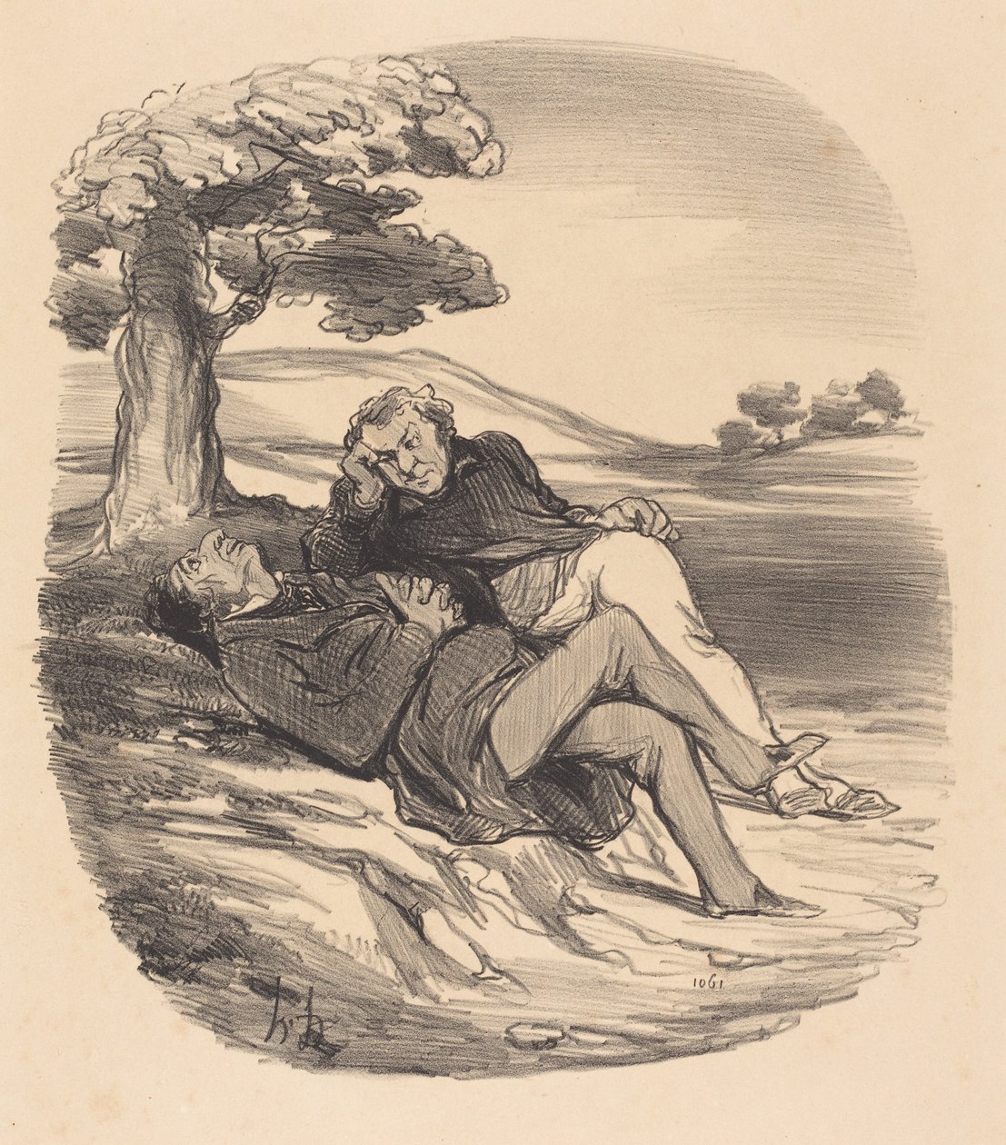 Suloinen vapaa-aika eläkkeellä olevan rautakaupan... tekijältä Honoré Daumier