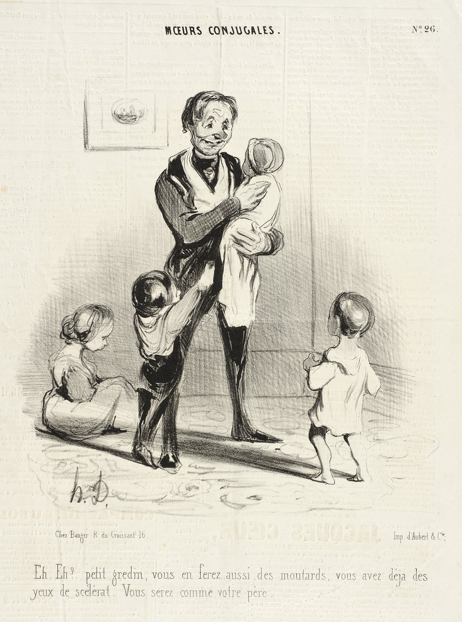 Heh, heh!... senkin pikku lurjus, tekin vielä teette lapsia... tekijältä Honoré Daumier