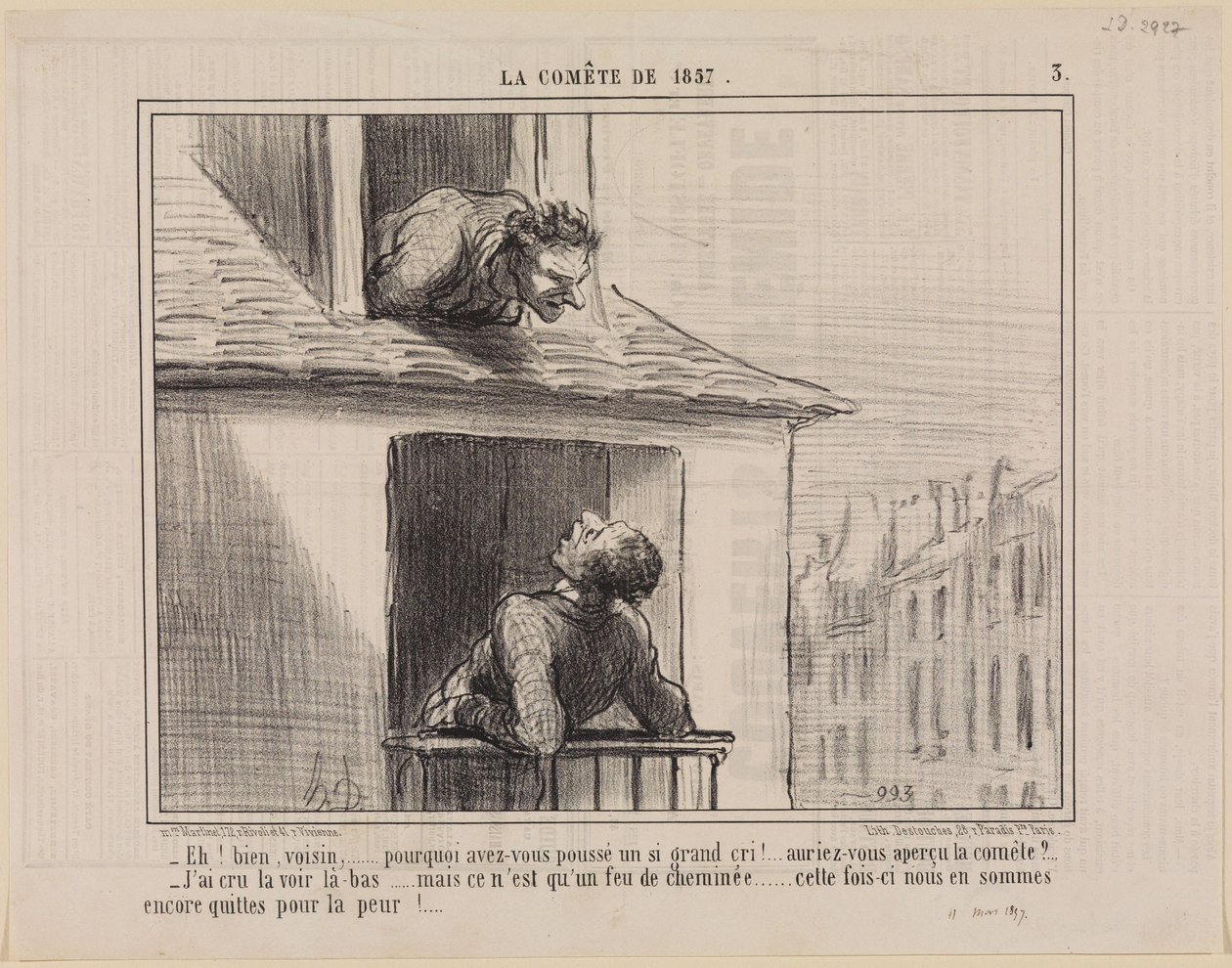 No niin, naapuri,... (Vuoden 1857 komeetta, lehti 3) tekijältä Honoré Daumier