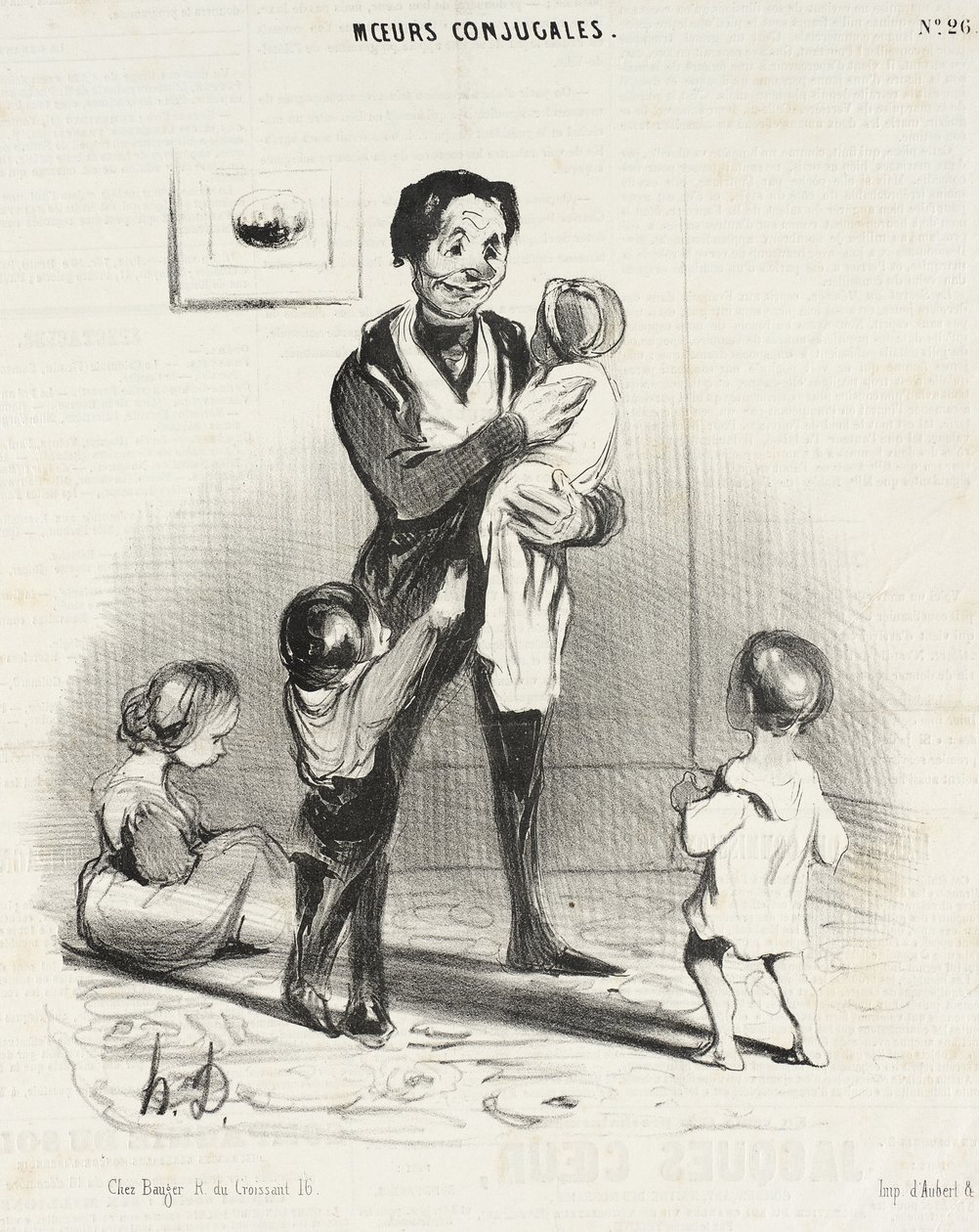 He, he! Pikku lurjus, te pelästytätte ... tekijältä Honoré Daumier