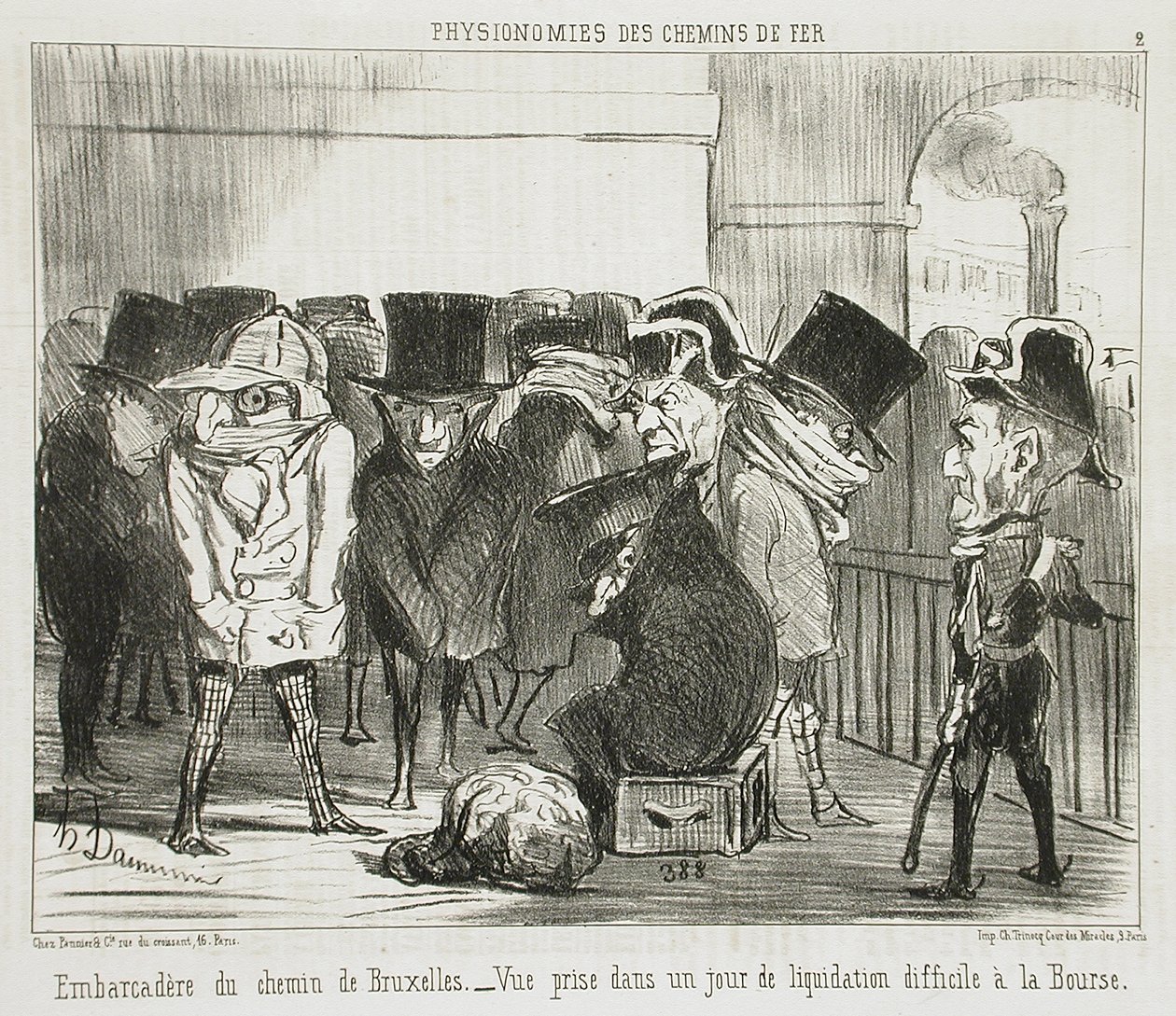 Brysselin rautatien asema tekijältä Honoré Daumier