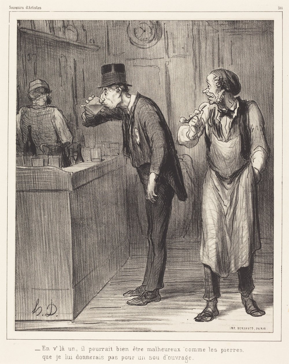 Tässä on yksi, joka saattaa hyvinkin olla onneton... tekijältä Honoré Daumier
