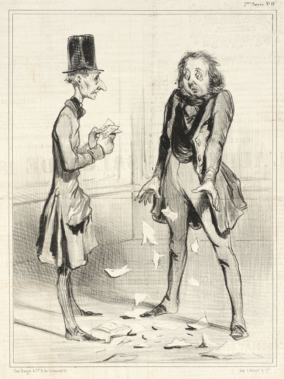 Taas velkojani, aina vain... tekijältä Honoré Daumier