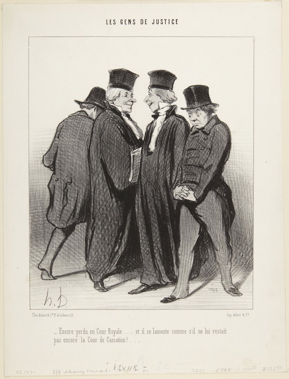 Taas hävitty kuninkaallisessa tuomioistuimessa..., numero 34 sarjasta Oikeuslaitoksen väki tekijältä Honoré Daumier