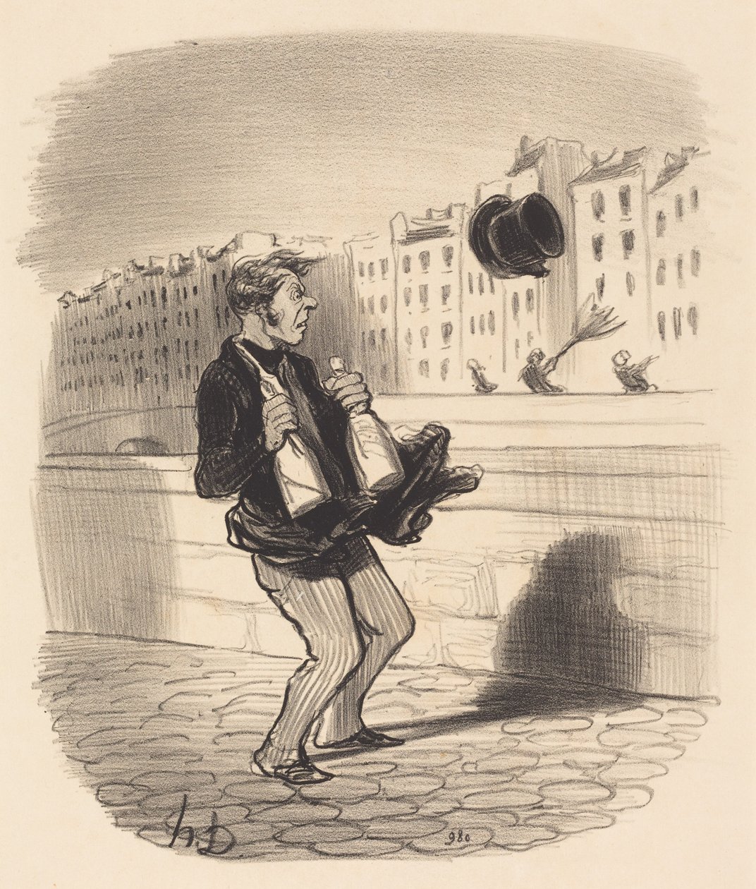 Tulkaa toki sisään, hyvä herra... älkää ujostelko... tekijältä Honoré Daumier