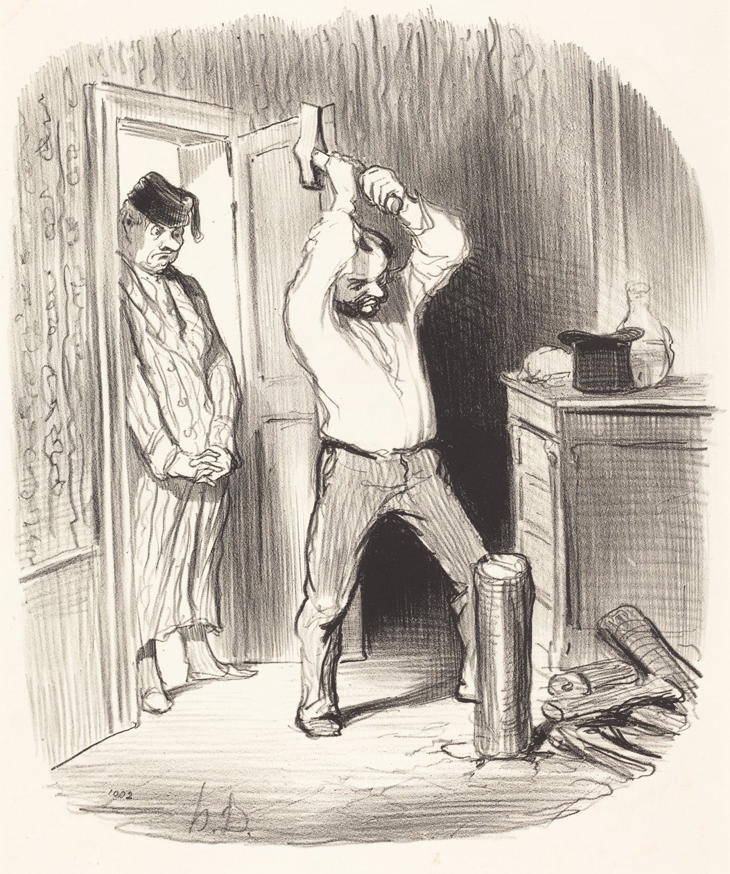 Onko Jumalan sallimaa... pilkkoa puita... tekijältä Honoré Daumier