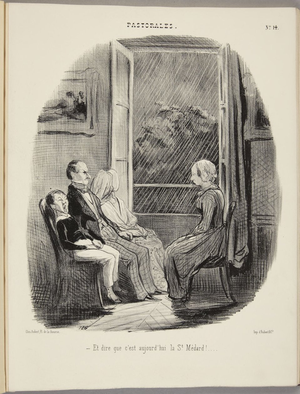 Ja juuri tänään on pyhän Médardin päivä! tekijältä Honoré Daumier
