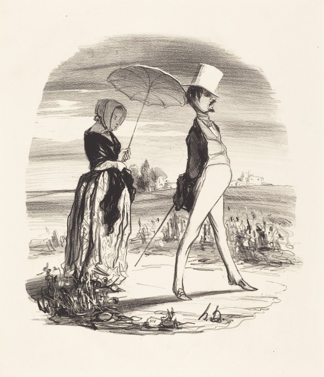 Ja sitä kutsutaan elämänvirran kulkemiseksi... tekijältä Honoré Daumier