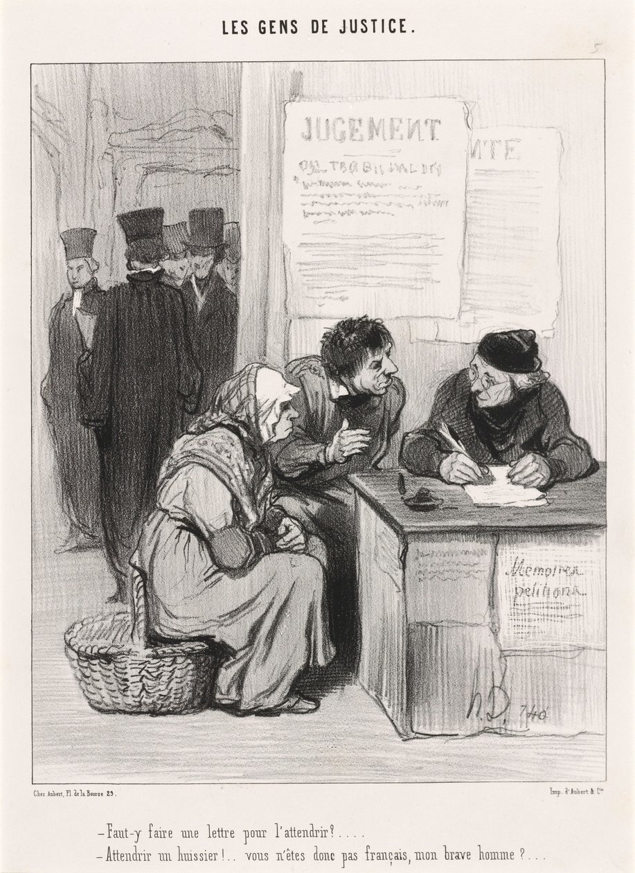 Pitääkö kirjoittaa kirje hänen sydämensä hellyttämiseksi? tekijältä Honoré Daumier