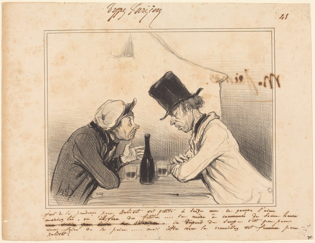 Olkaa varovainen, Balivot-isä, teidän tyttösenne on kuusitoistavuotias... tekijältä Honoré Daumier