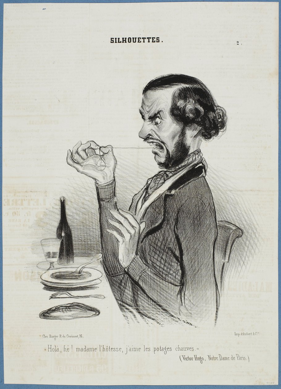 Odottakaa! Tarjoilijatar, pidän vihanneksista sileäksi ajeltuina. tekijältä Honoré Daumier
