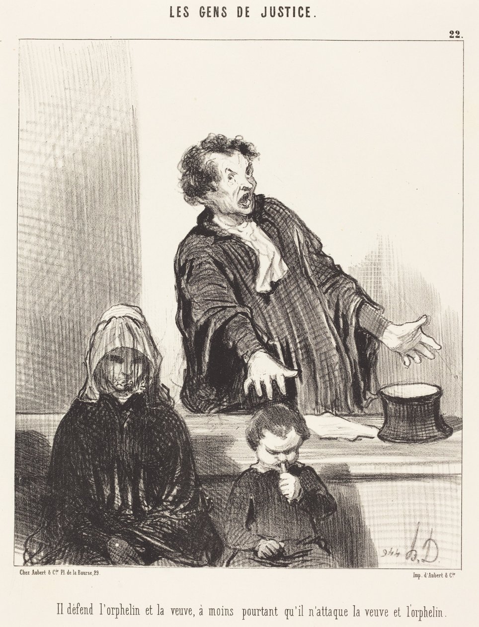 Hän puolustaa orpoa ja leskeä, ellei... tekijältä Honoré Daumier