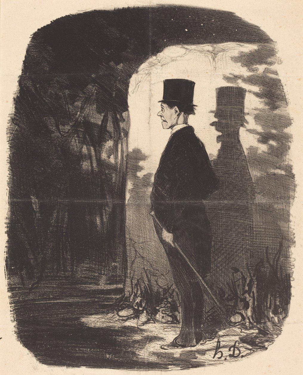 Ei auta, minun täytyy kulkea tämän... metsän... halki... tekijältä Honoré Daumier