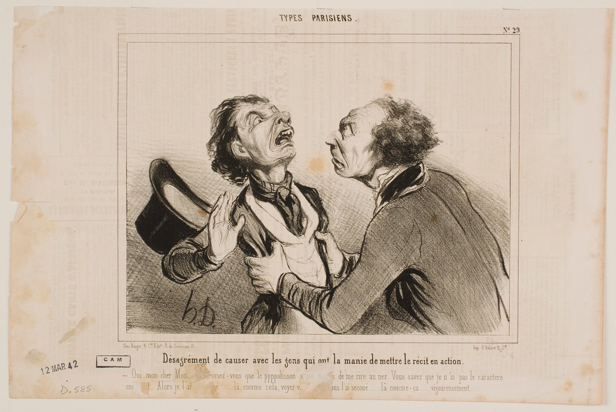 Ihmisten kanssa puhumisen hankaluus... tekijältä Honoré Daumier