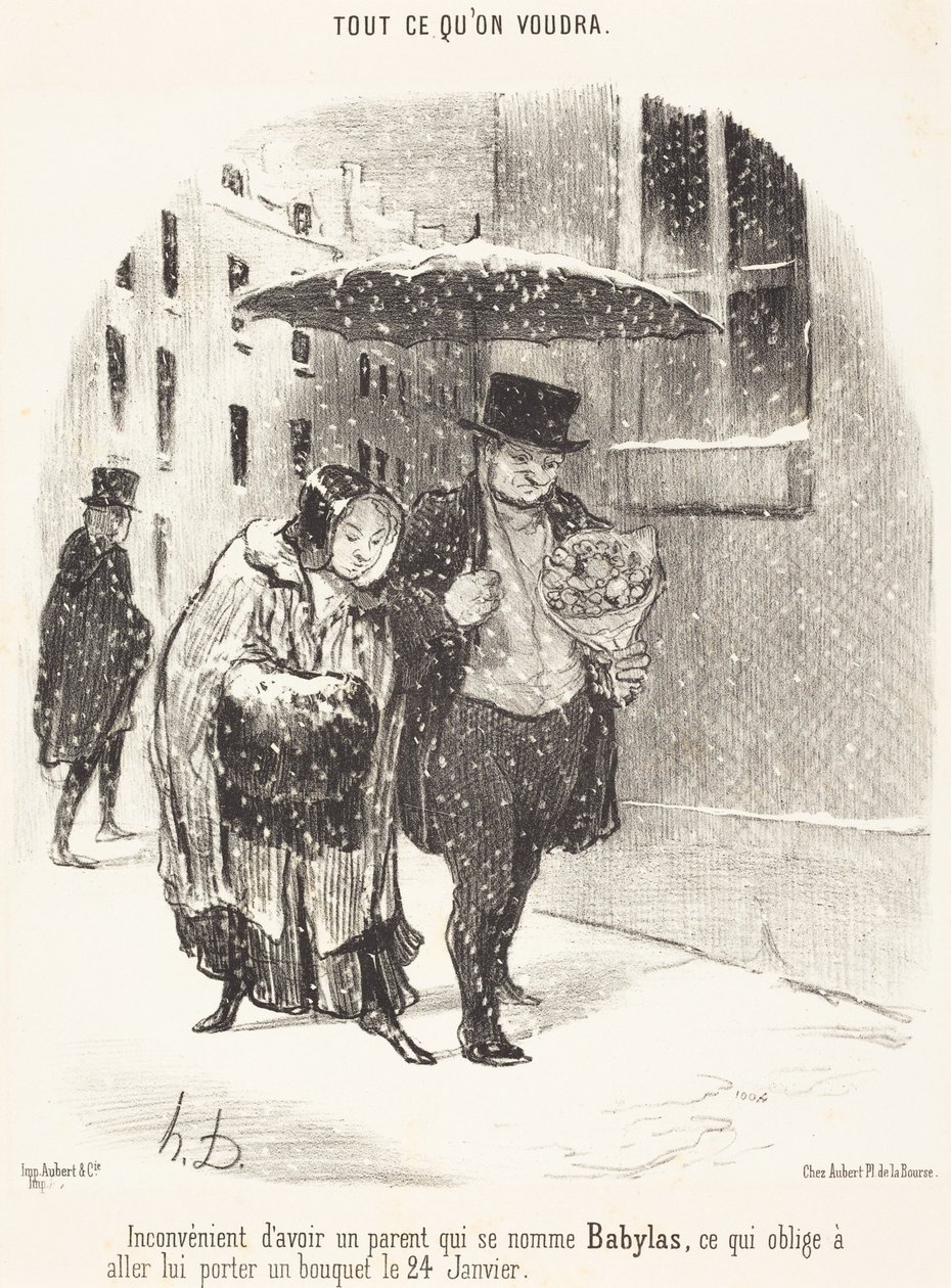 Haitta siinä, että vanhemmalla on nimi Babylas... tekijältä Honoré Daumier