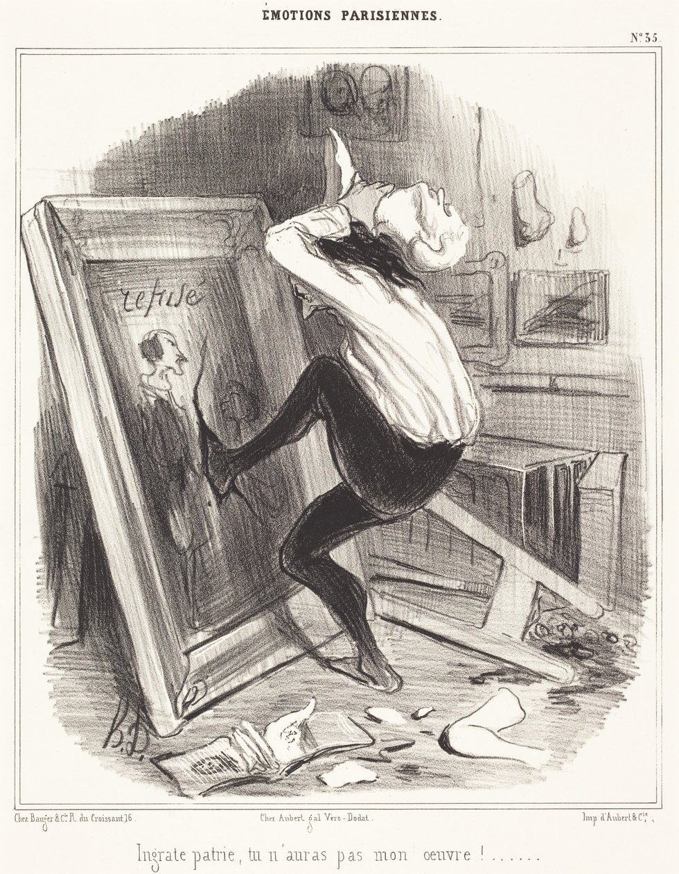 Kiittämätön isänmaa, sinä et saa teostani!... tekijältä Honoré Daumier