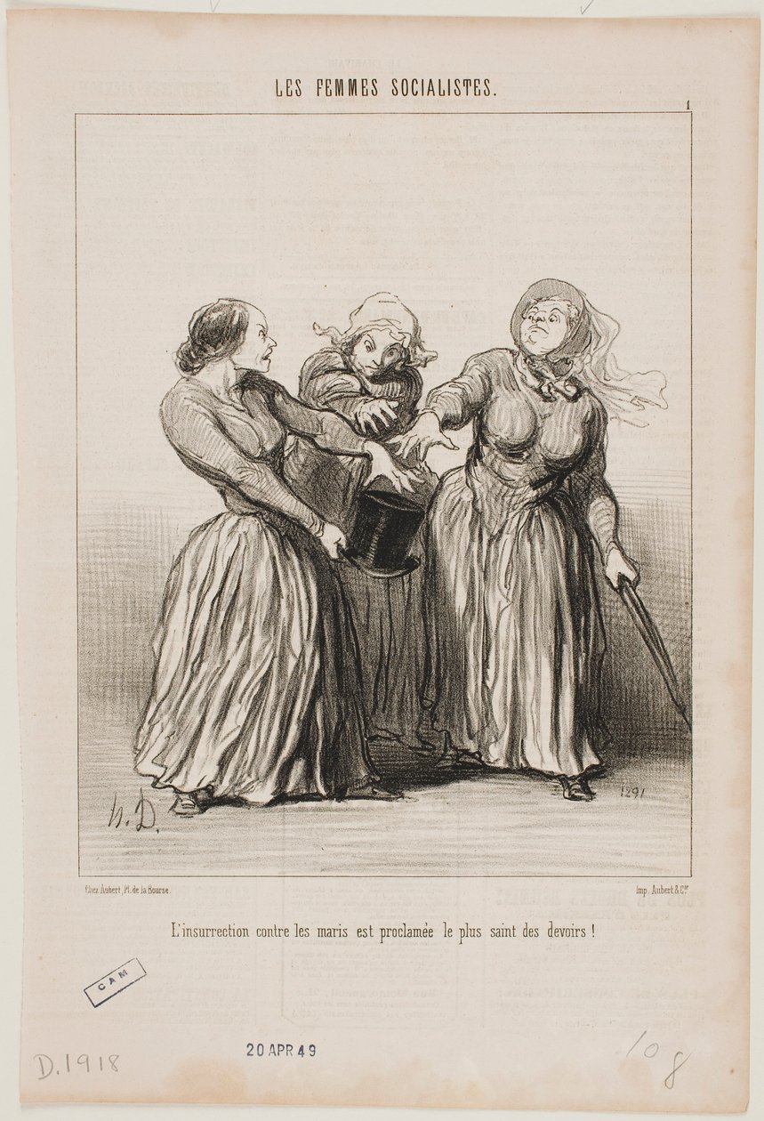 Kapina aviomiehiä vastaan julistetaan elämän ensimmäiseksi ja pyhimmäksi velvollisuudeksi! tekijältä Honoré Daumier