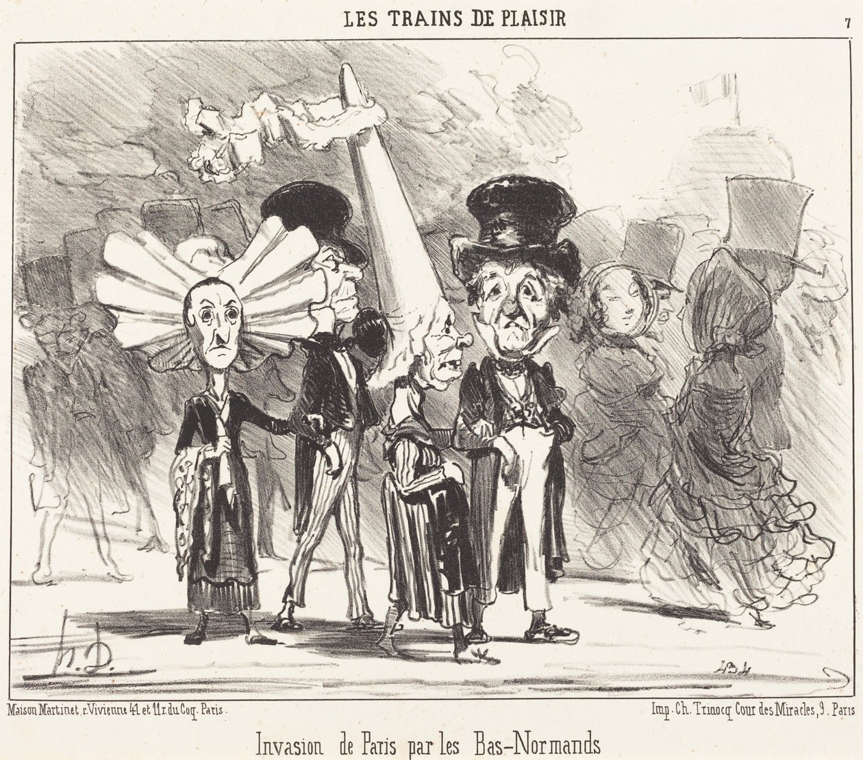 Alanormandialaisten hyökkäys Pariisiin tekijältä Honoré Daumier