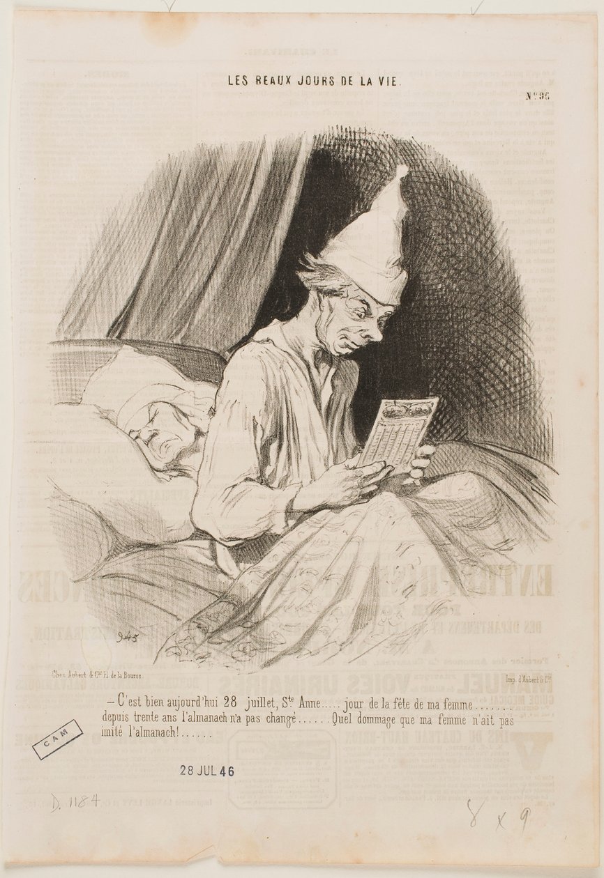 Tänään on 28. heinäkuuta, pyhän Annan päivä, ... tekijältä Honoré Daumier