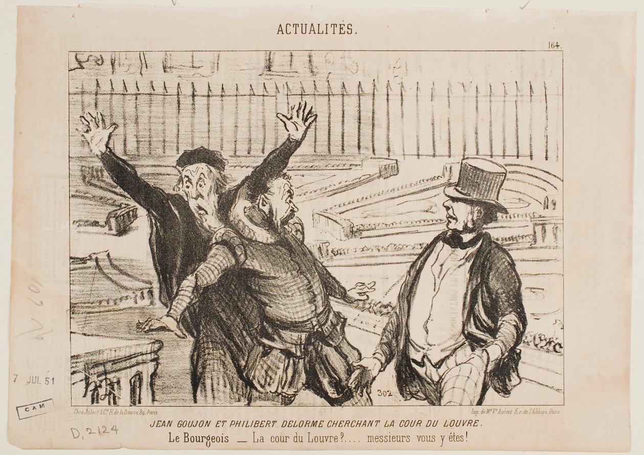 Jean Goujon ja Philibert Delorme tekijältä Honoré Daumier