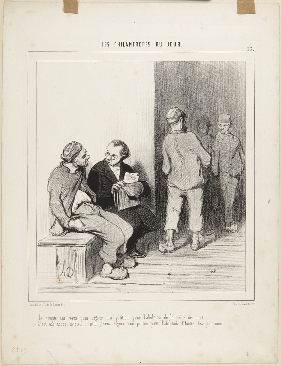 Luotan siihen, että allekirjoitatte..., numero 33 sarjasta "Päivän hyväntekijät" tekijältä Honoré Daumier