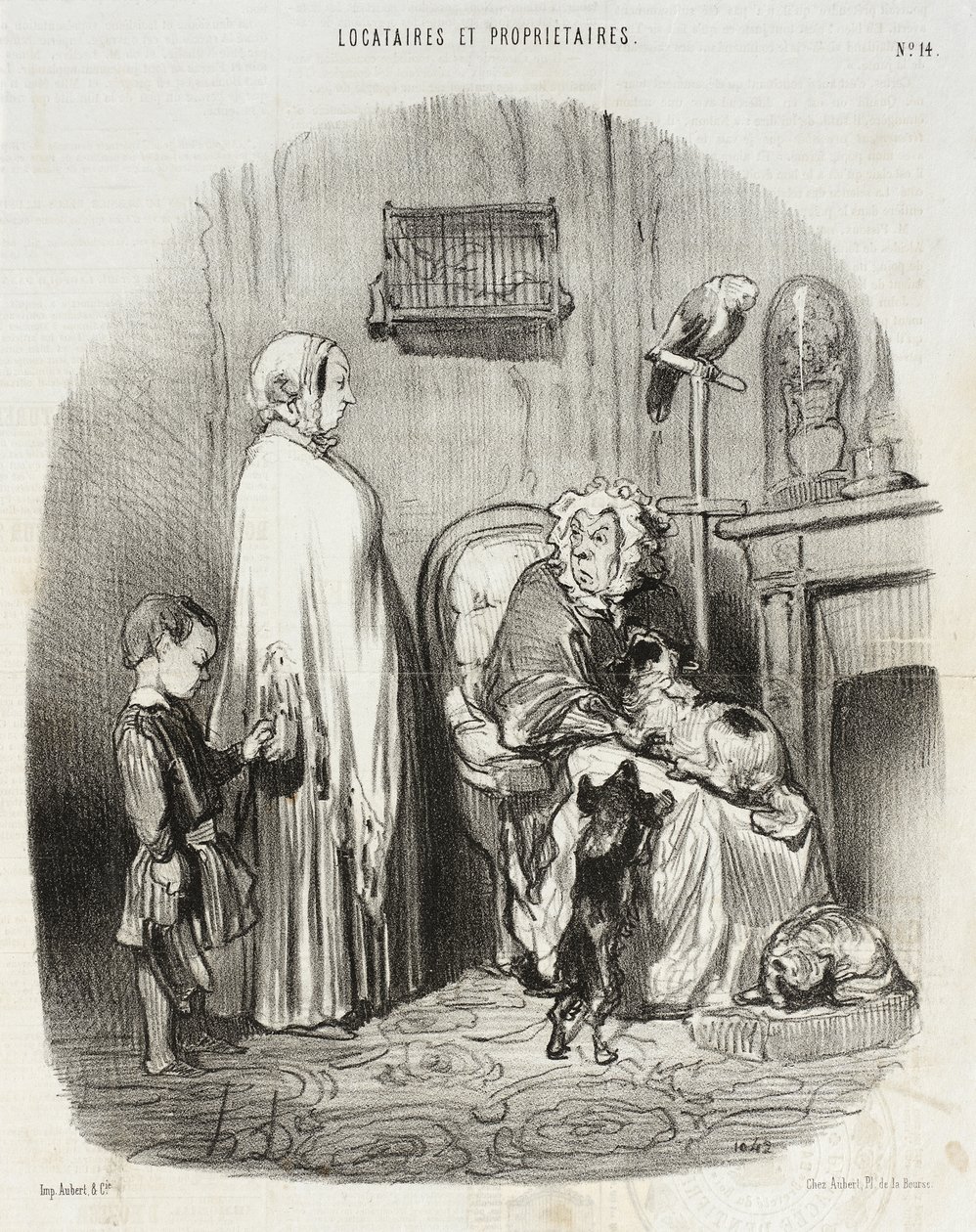 En vuokraa asuntoja ihmisille, joilla on lapsia!... tekijältä Honoré Daumier