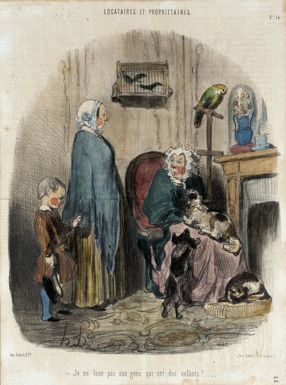 En vuokraa ihmisille, joilla on lapsia! tekijältä Honoré Daumier