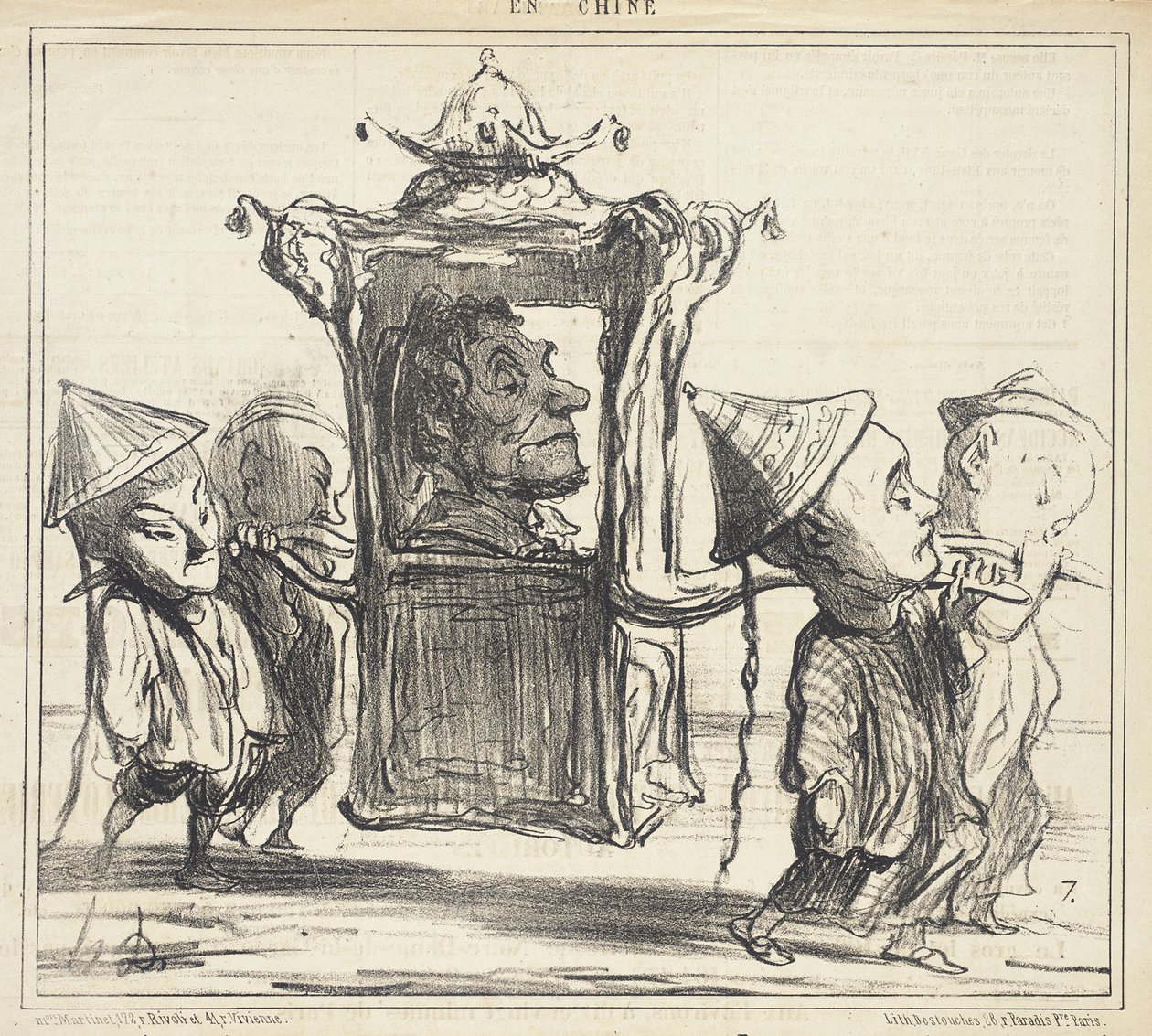 Kunpa minuakin voitaisiin kantaa noin Brestin kaduilla, minua luultaisiin mandariiniksi!... tekijältä Honoré Daumier