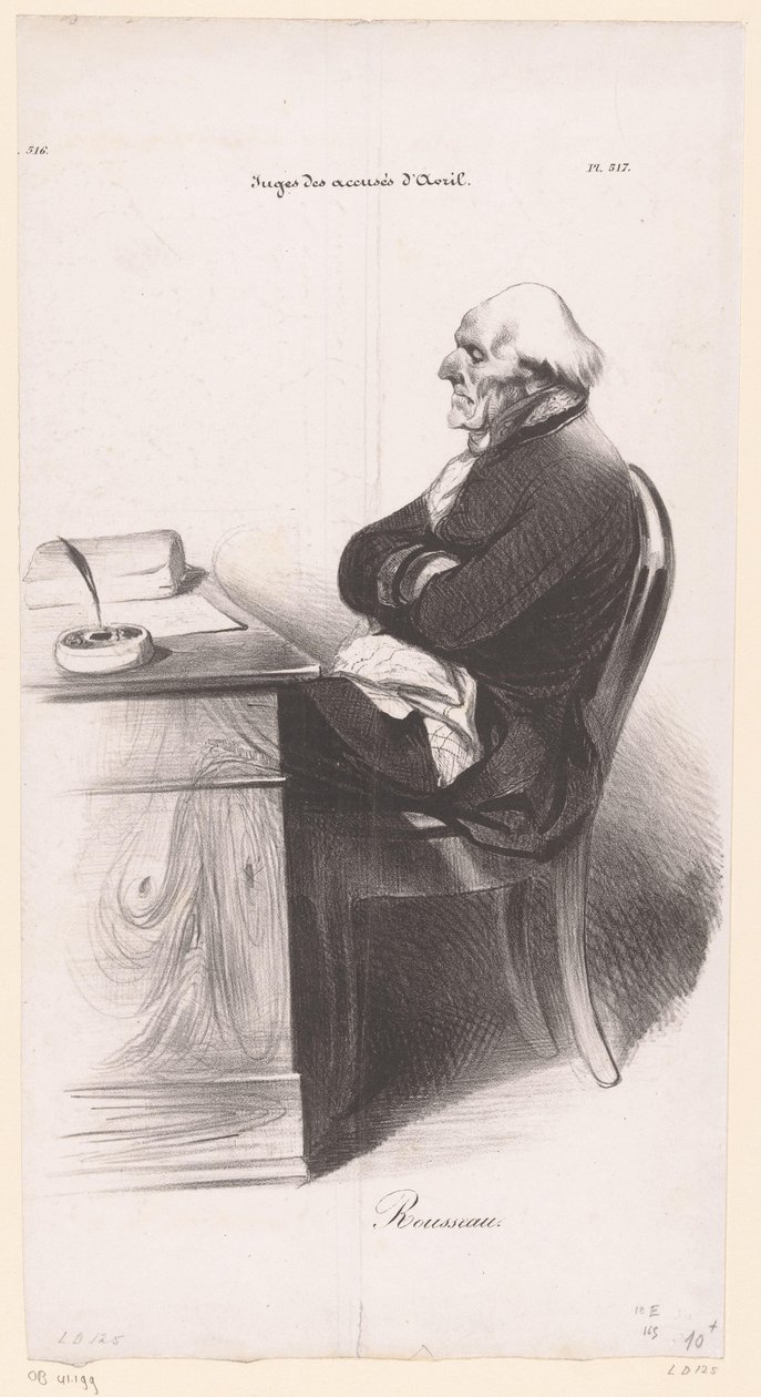 Jean-Joseph Rousseaun karikatyyri tekijältä Honoré Daumier