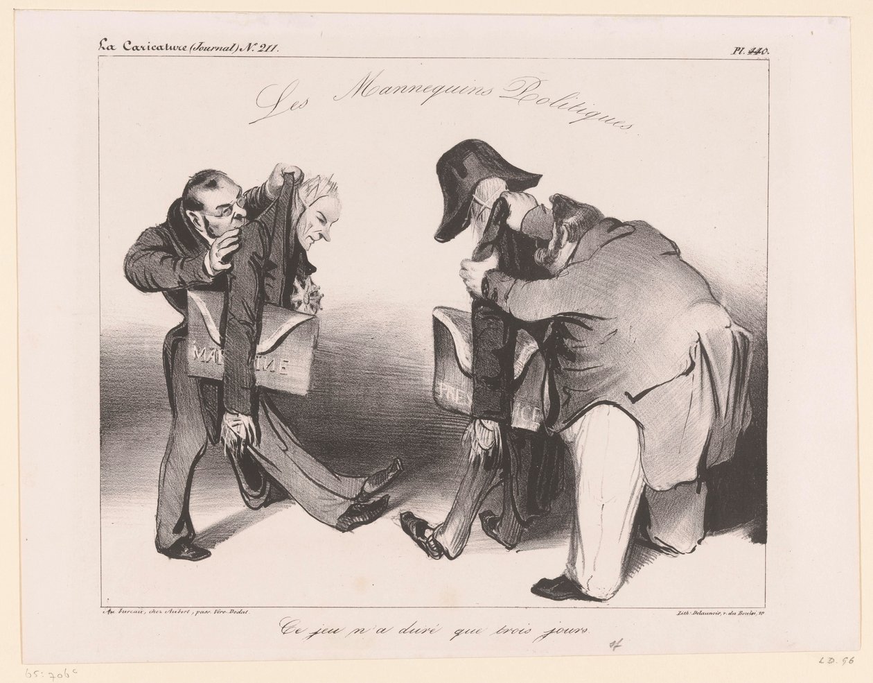 Karikatyyri laivastosta ja presidentin virasta tekijältä Honoré Daumier
