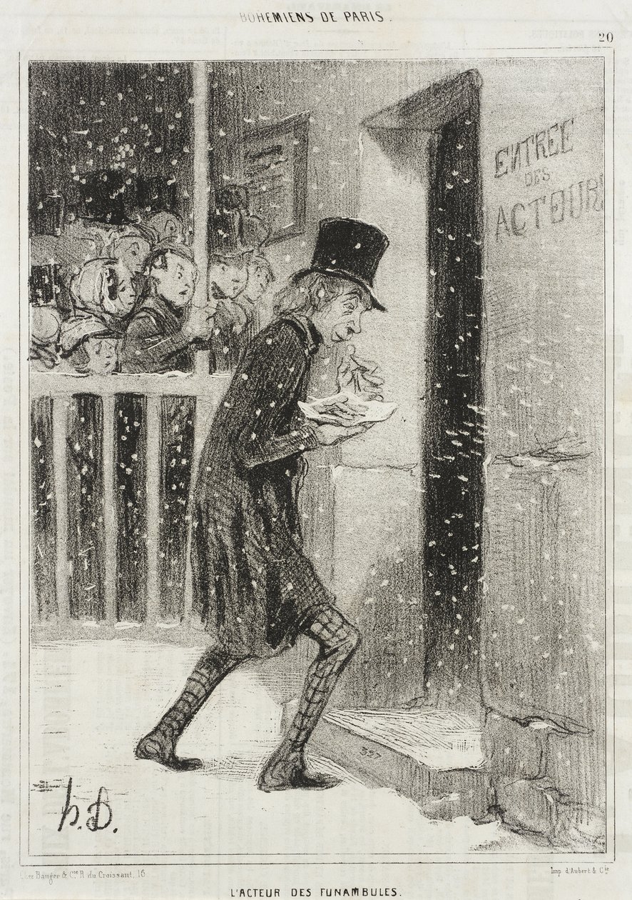 Théâtre des Funambulesin näyttelijä tekijältä Honoré Daumier