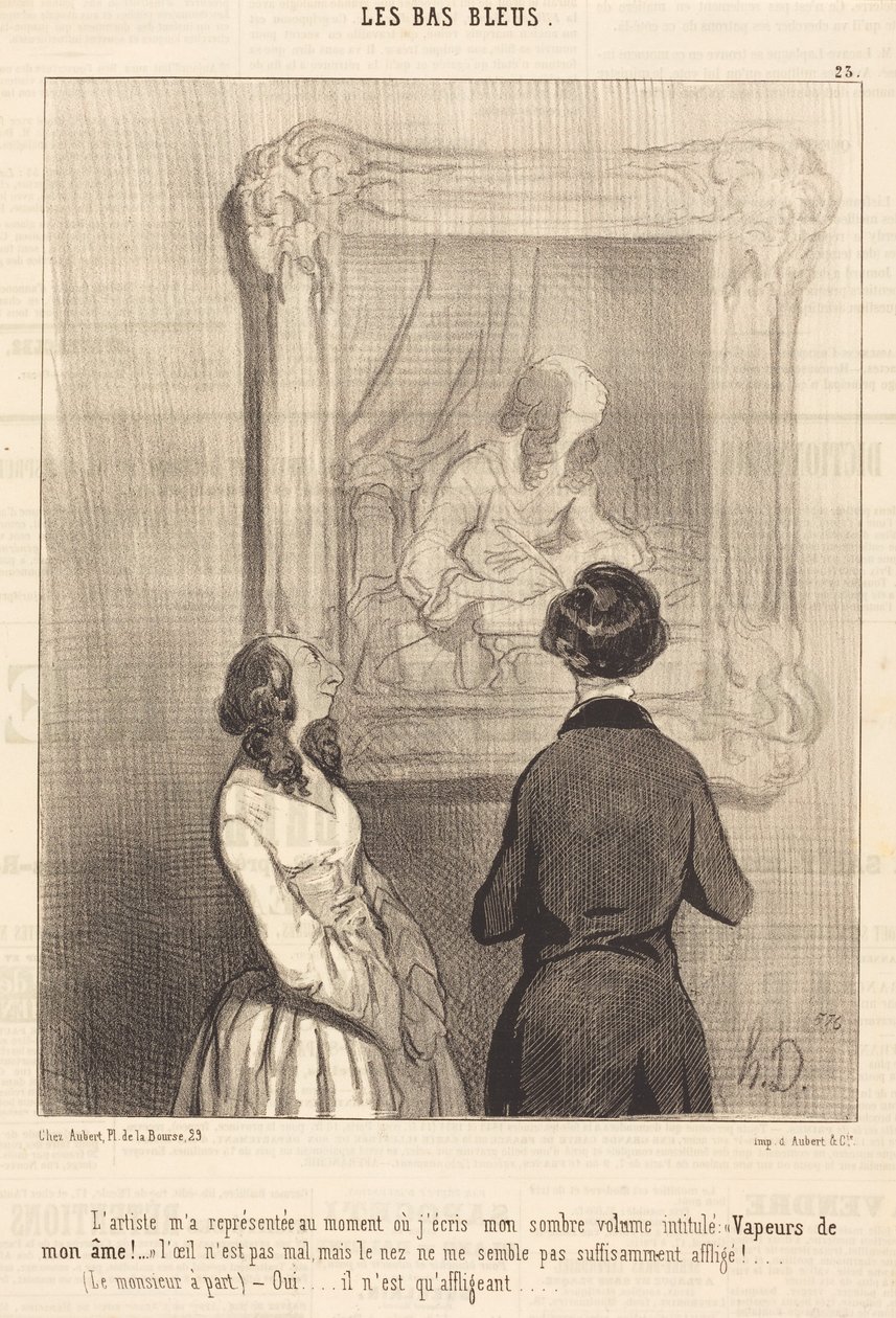 Taiteilija kuvasi minut sillä hetkellä, kun kirjoitan tekijältä Honoré Daumier
