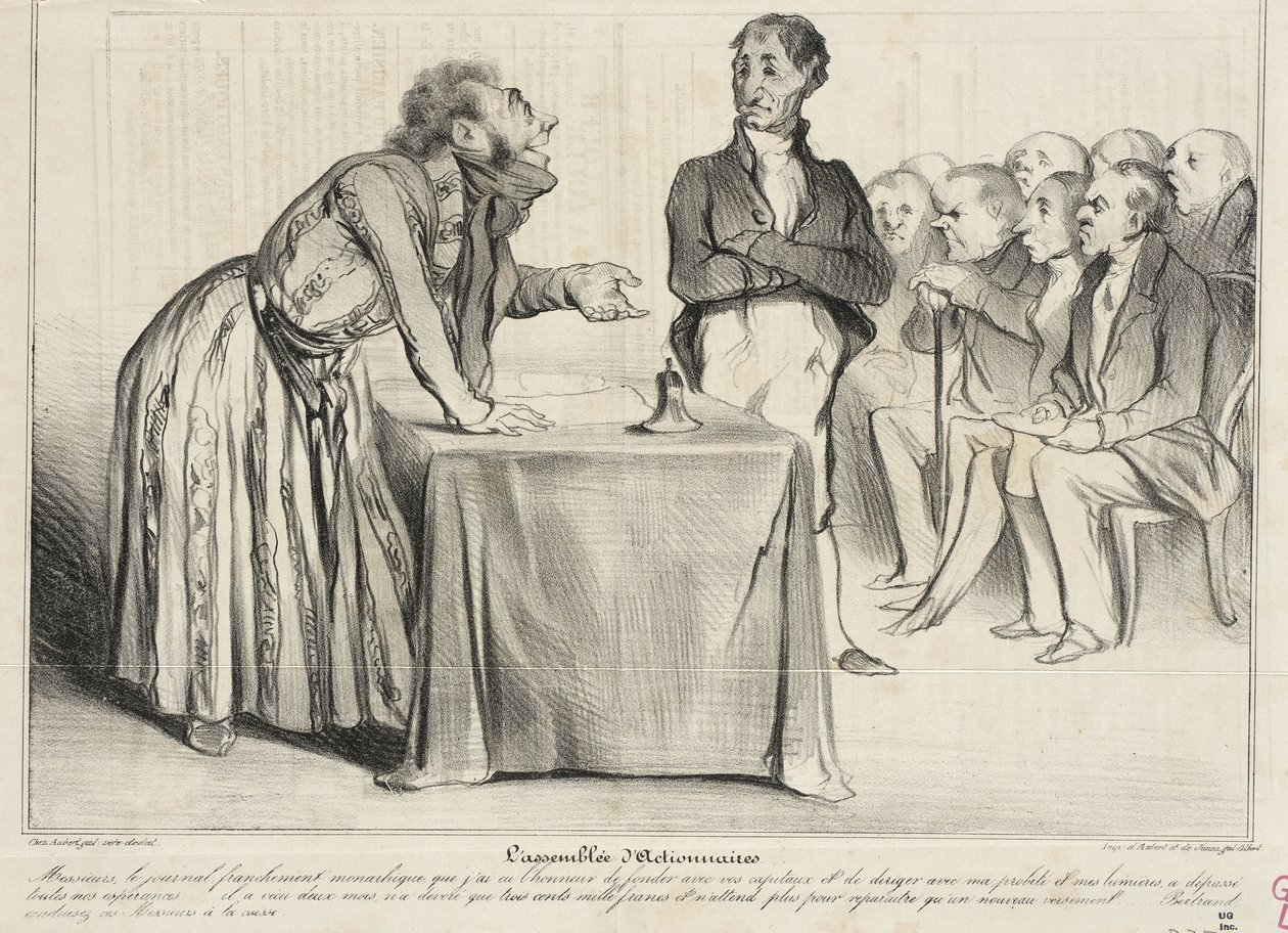 Osakkeenomistajien kokous tekijältä Honoré Daumier