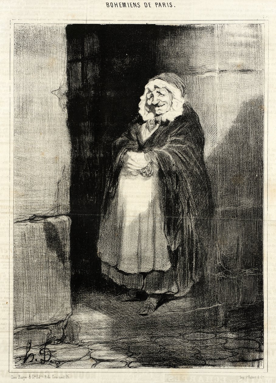 Kävelevä nainen tekijältä Honoré Daumier